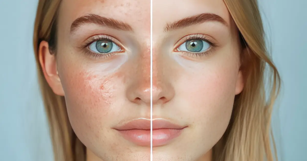 A woman result before and after Elluminate Laser Treatments in Draper, Utah