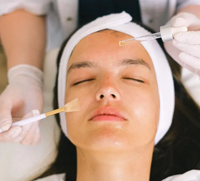 Beautiful woman during chemical peel | Femme Moderne Center for Aesthetics in Draper, Utah